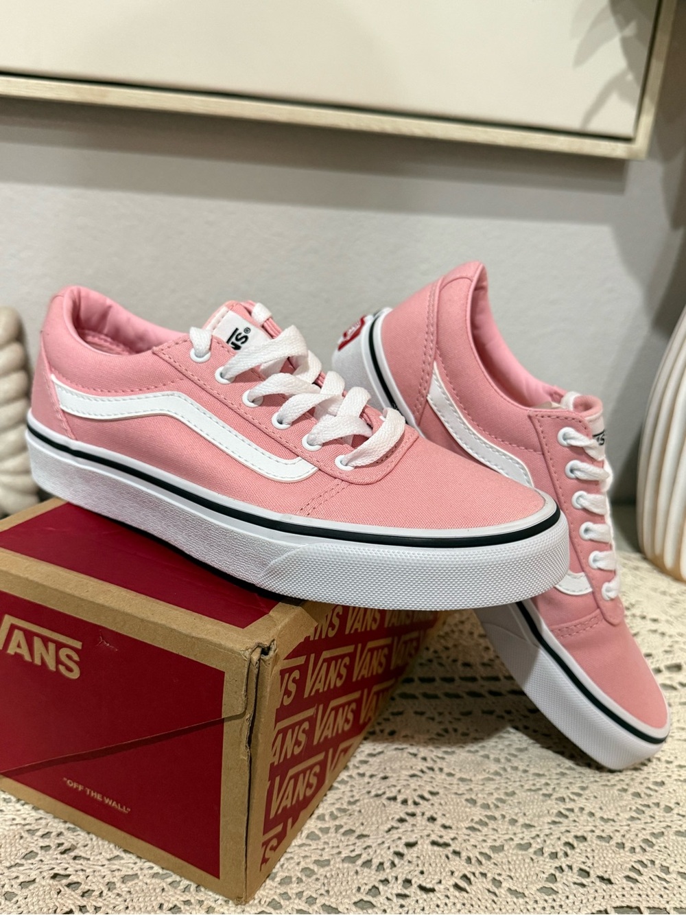 Vans Pink Old Skool Low-Top Canvas Sneakers